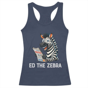 Ed the Zebra Meme Racerback Tank Top Funny Viral Animal Escape Internet Humor Fans TS02 Navy Print Your Wear