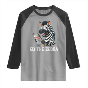 Ed the Zebra Meme Raglan Shirt Funny Viral Animal Escape Internet Humor Fans TS02 Sport Gray Black Print Your Wear