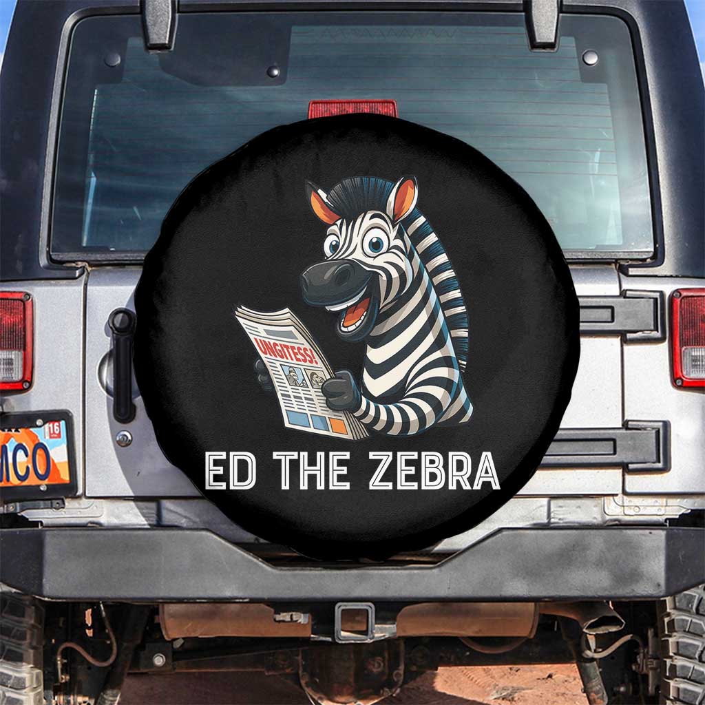 Ed the Zebra Meme Spare Tire Cover Funny Viral Animal Escape Internet Humor Fans TS02 No hole Black Print Your Wear