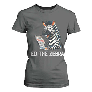 Ed the Zebra Meme T Shirt For Women Funny Viral Animal Escape Internet Humor Fans TS02 Dark Heather Print Your Wear