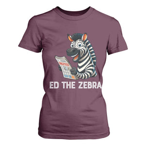 Ed the Zebra Meme T Shirt For Women Funny Viral Animal Escape Internet Humor Fans TS02 Maroon Print Your Wear
