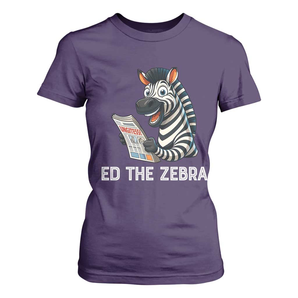 Ed the Zebra Meme T Shirt For Women Funny Viral Animal Escape Internet Humor Fans TS02 Purple Print Your Wear