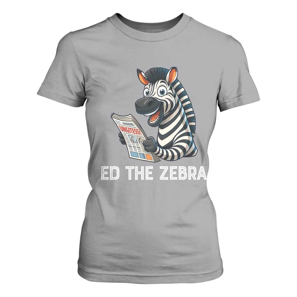 Ed the Zebra Meme T Shirt For Women Funny Viral Animal Escape Internet Humor Fans TS02 Sport Gray Print Your Wear