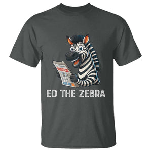 Ed the Zebra Meme T Shirt Funny Viral Animal Escape Internet Humor Fans TS02 Dark Heather Print Your Wear