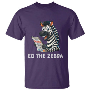 Ed the Zebra Meme T Shirt Funny Viral Animal Escape Internet Humor Fans TS02 Purple Print Your Wear