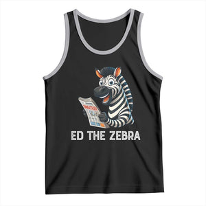 Ed the Zebra Meme Tank Top Funny Viral Animal Escape Internet Humor Fans TS02 Black Athletic Heather Print Your Wear