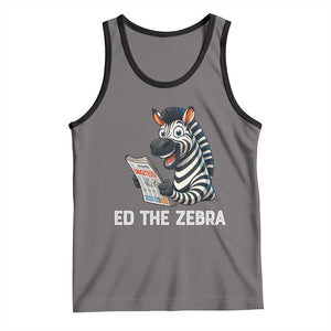 Ed the Zebra Meme Tank Top Funny Viral Animal Escape Internet Humor Fans TS02 Deep Heather Black Print Your Wear
