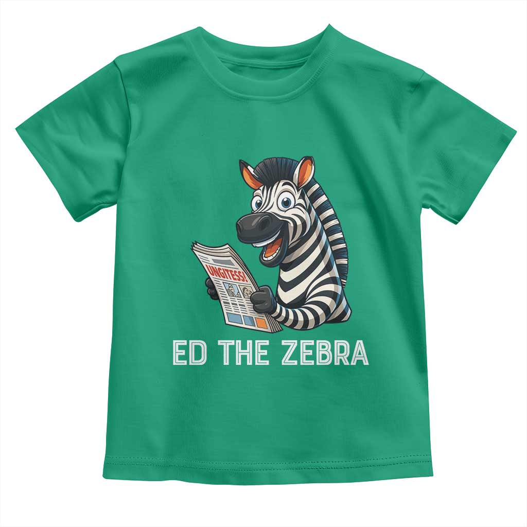 Ed the Zebra Meme Toddler T Shirt Funny Viral Animal Escape Internet Humor Fans TS02 Irish Green Print Your Wear