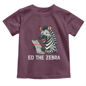 Ed the Zebra Meme Toddler T Shirt Funny Viral Animal Escape Internet Humor Fans TS02 Maroon Print Your Wear