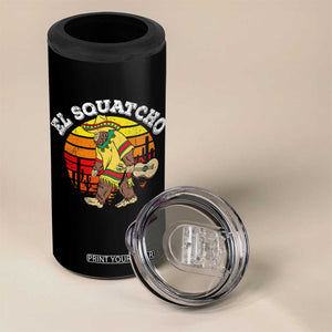 El Squatcho Bigfoot 4 in 1 Can Cooler Tumbler Mexican Sasquatch Cinco De Mayo TS10 Print Your Wear