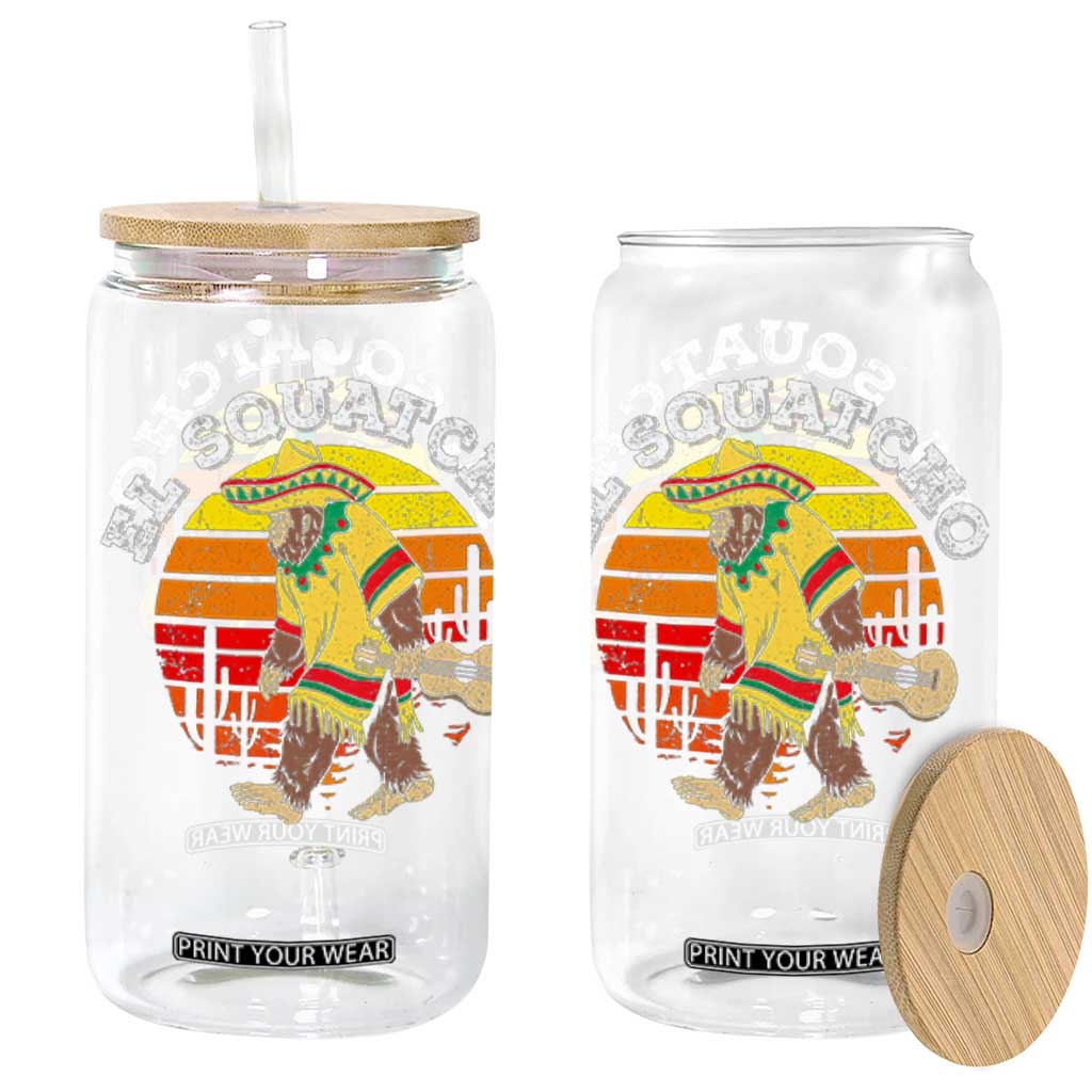 El Squatcho Bigfoot Glass Can Mexican Sasquatch Cinco De Mayo TS10 Black Print Your Wear