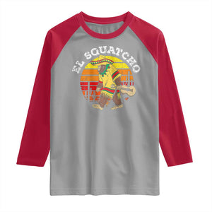 El Squatcho Bigfoot Raglan Shirt Mexican Sasquatch Cinco De Mayo TS10 Sport Gray Red Print Your Wear