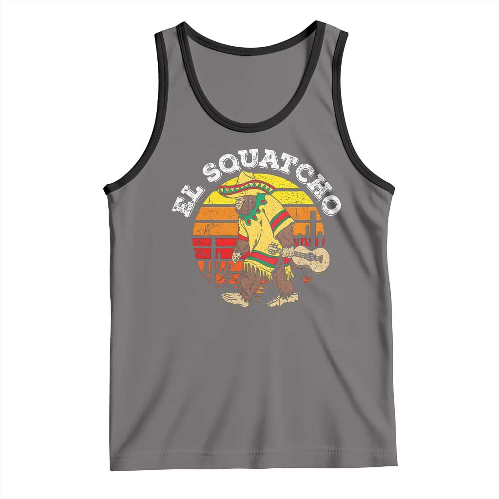 El Squatcho Bigfoot Tank Top Mexican Sasquatch Cinco De Mayo TS10 Deep Heather Black Print Your Wear