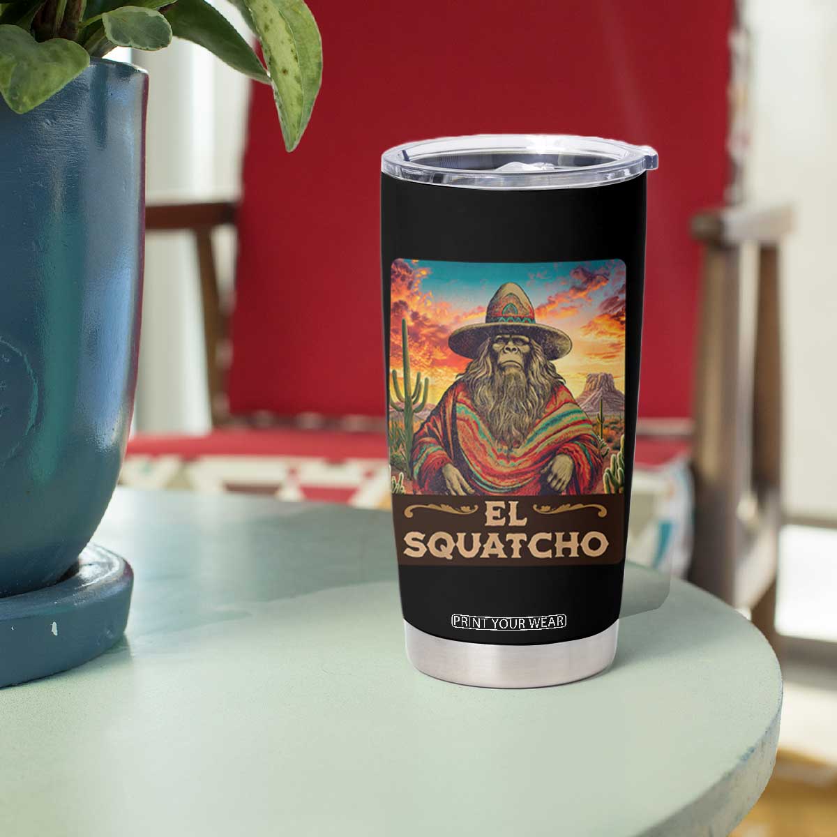 El Squatcho Bigfoot Tumbler Cup Mexican Sasquatch Lovers Cinco De Mayo TS10 Print Your Wear
