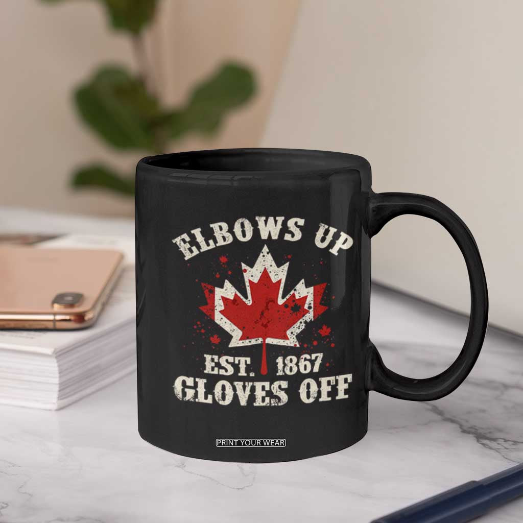 Elbows Up Canada EST 1867 Coffee Mug Proud Canadian Maple Leaf TS11 Print Your Wear