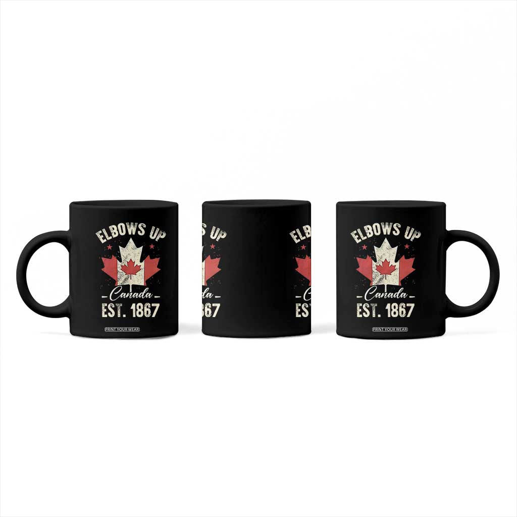 Elbows Up Canada EST 1867 Coffee Mug True North Strong and Free Proud Canadian Maple Leaf TS11 Print Your Wear
