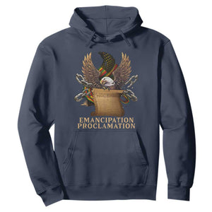 Emancipation Proclamation Hoodie Juneteenth End of Slavery Bald Eagle TS11 Navy Print Your Wear