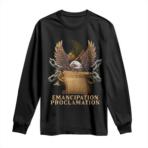 Emancipation Proclamation Long Sleeve Shirt Juneteenth End of Slavery Bald Eagle TS11 Black Print Your Wear