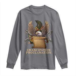 Emancipation Proclamation Long Sleeve Shirt Juneteenth End of Slavery Bald Eagle TS11 Charcoal Print Your Wear