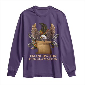 Emancipation Proclamation Long Sleeve Shirt Juneteenth End of Slavery Bald Eagle TS11 Purple Print Your Wear