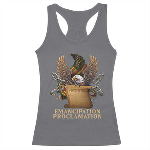 Emancipation Proclamation Racerback Tank Top Juneteenth End of Slavery Bald Eagle TS11 Charcoal Print Your Wear