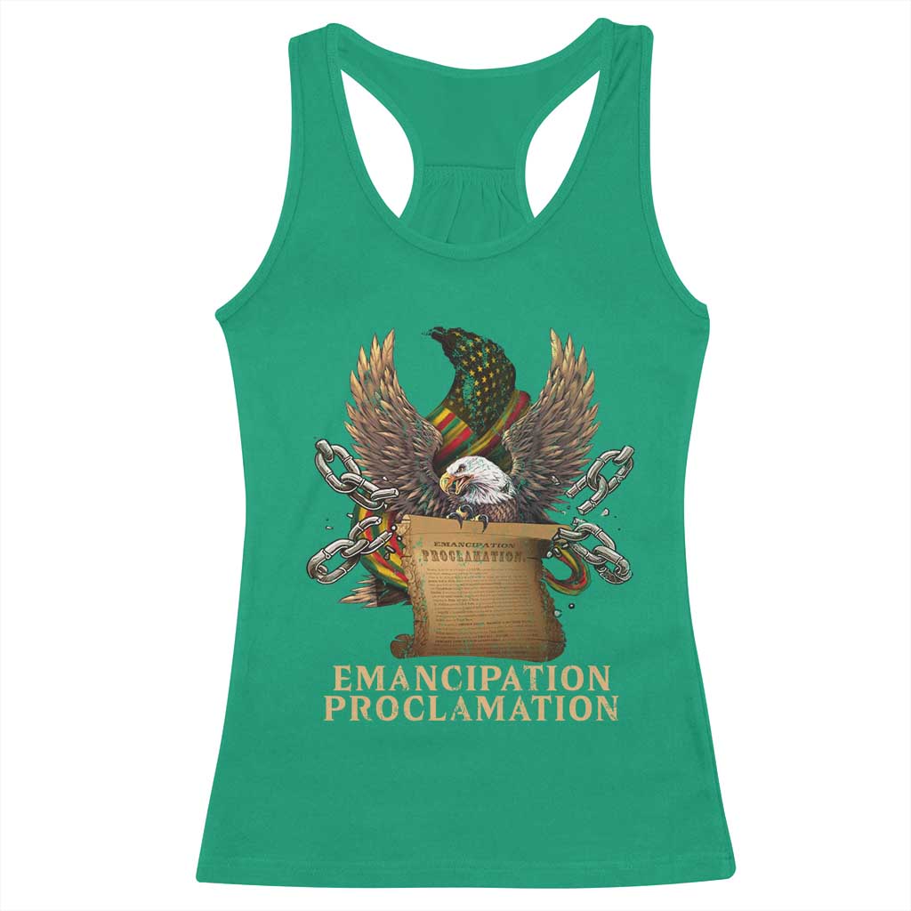 Emancipation Proclamation Racerback Tank Top Juneteenth End of Slavery Bald Eagle TS11 Irish Green Print Your Wear
