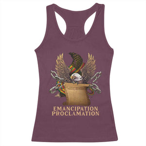 Emancipation Proclamation Racerback Tank Top Juneteenth End of Slavery Bald Eagle TS11 Maroon Print Your Wear