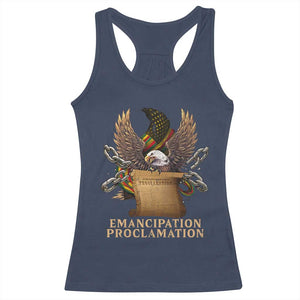 Emancipation Proclamation Racerback Tank Top Juneteenth End of Slavery Bald Eagle TS11 Navy Print Your Wear