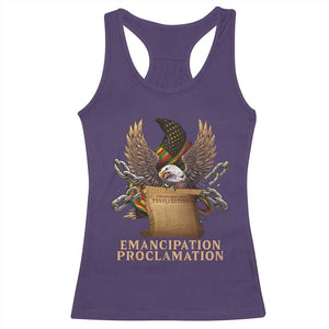Emancipation Proclamation Racerback Tank Top Juneteenth End of Slavery Bald Eagle TS11 Purple Print Your Wear