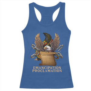 Emancipation Proclamation Racerback Tank Top Juneteenth End of Slavery Bald Eagle TS11 Royal Blue Print Your Wear