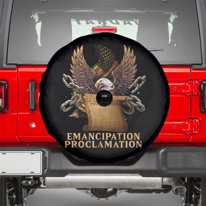 Emancipation Proclamation Spare Tire Cover Juneteenth End of Slavery Bald Eagle TS11 Black Print Your Wear