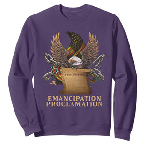 Emancipation Proclamation Sweatshirt Juneteenth End of Slavery Bald Eagle TS11 Purple Print Your Wear