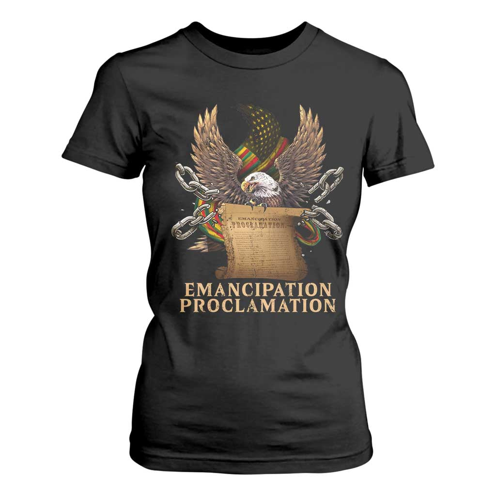 Emancipation Proclamation T Shirt For Women Juneteenth End of Slavery Bald Eagle TS11 Black Print Your Wear