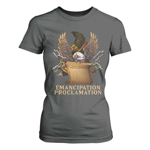 Emancipation Proclamation T Shirt For Women Juneteenth End of Slavery Bald Eagle TS11 Dark Heather Print Your Wear