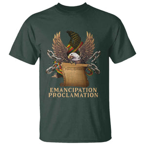 Emancipation Proclamation T Shirt Juneteenth End of Slavery Bald Eagle TS11 Dark Forest Green Print Your Wear