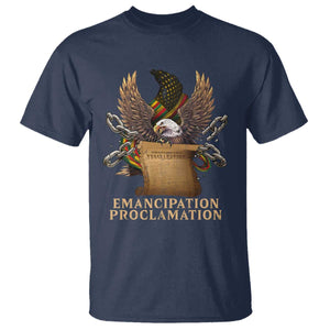 Emancipation Proclamation T Shirt Juneteenth End of Slavery Bald Eagle TS11 Navy Print Your Wear