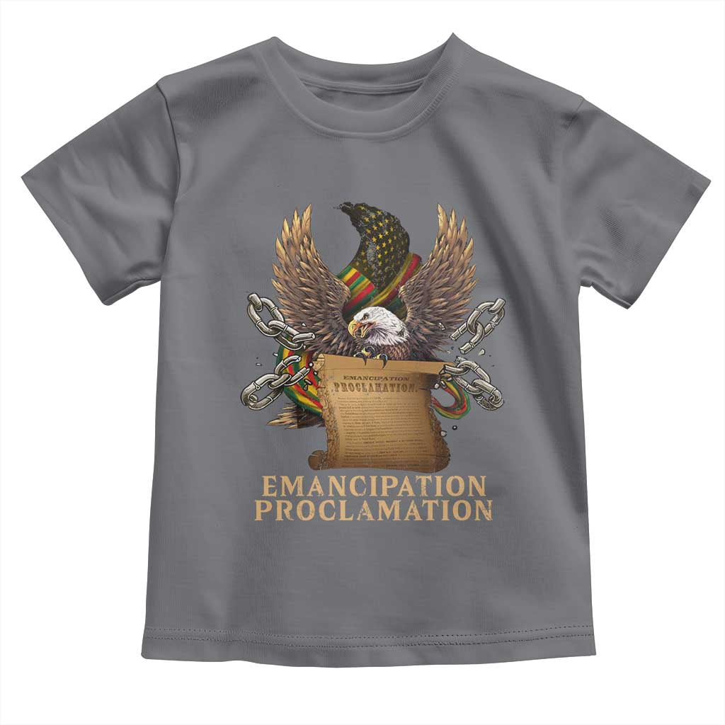 Emancipation Proclamation Toddler T Shirt Juneteenth End of Slavery Bald Eagle TS11 Charcoal Print Your Wear