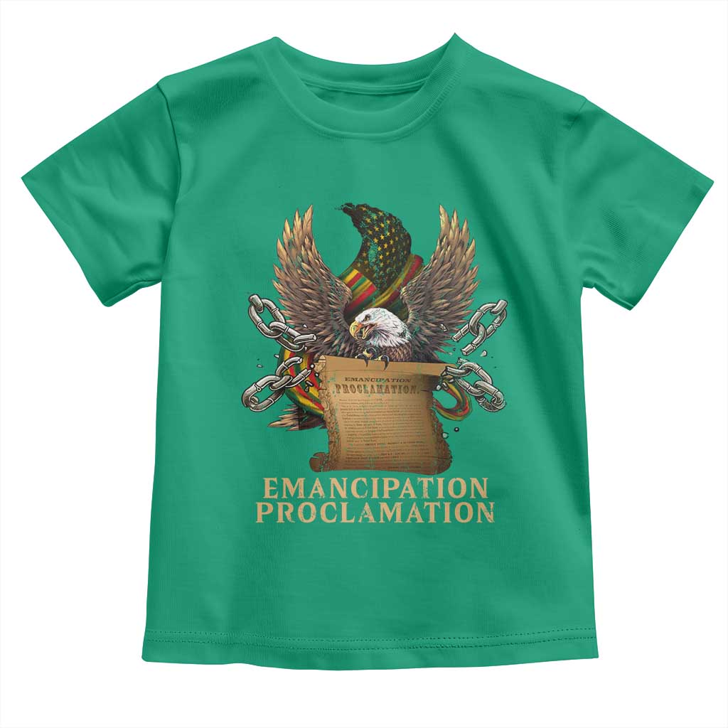 Emancipation Proclamation Toddler T Shirt Juneteenth End of Slavery Bald Eagle TS11 Irish Green Print Your Wear