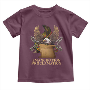 Emancipation Proclamation Toddler T Shirt Juneteenth End of Slavery Bald Eagle TS11 Maroon Print Your Wear