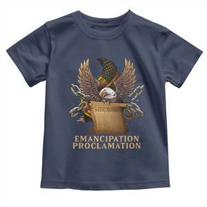 Emancipation Proclamation Toddler T Shirt Juneteenth End of Slavery Bald Eagle TS11 Navy Print Your Wear