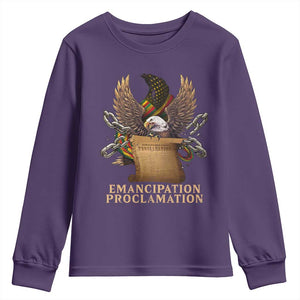 Emancipation Proclamation Youth Sweatshirt Juneteenth End of Slavery Bald Eagle TS11 Purple Print Your Wear