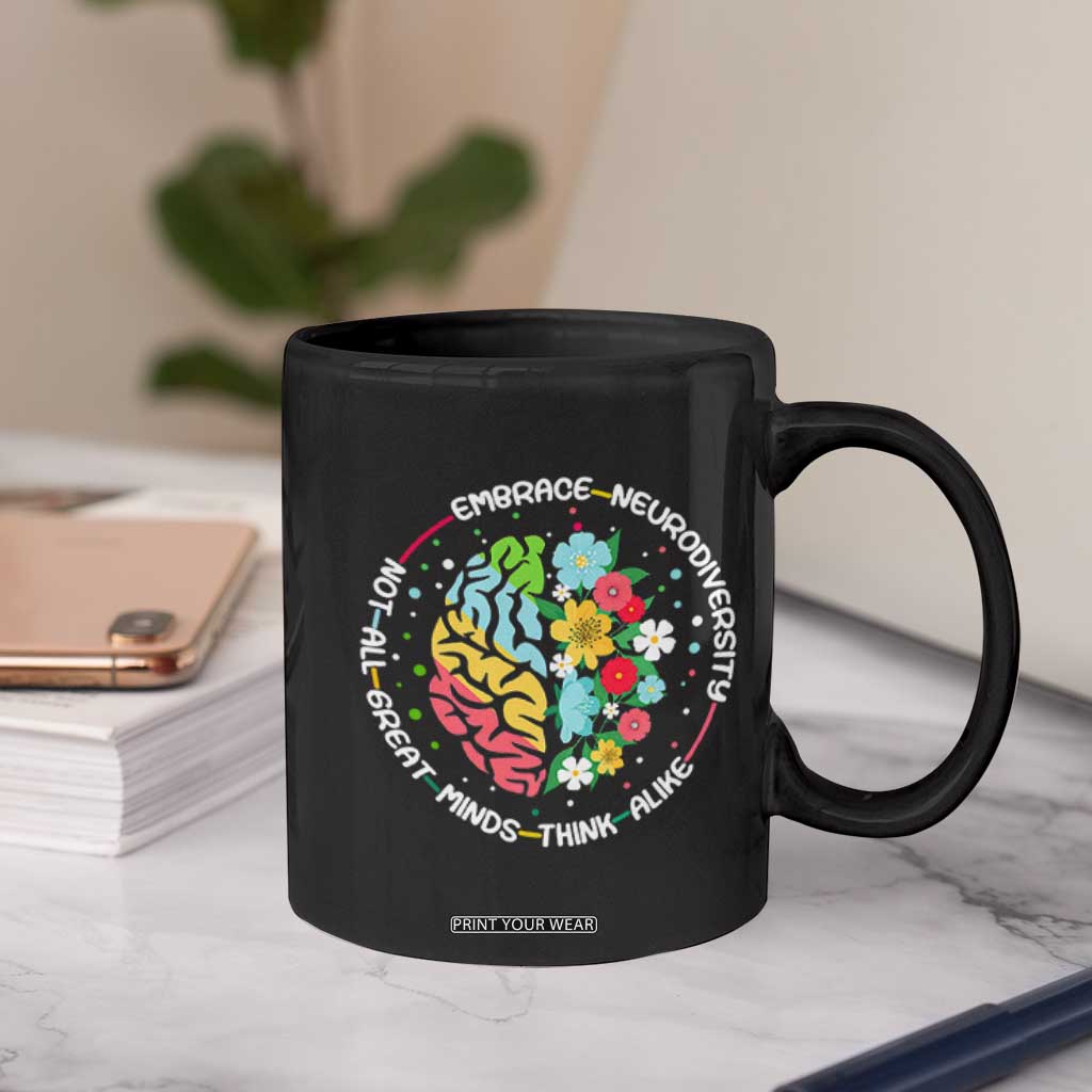 Embrace Neurodiversity Coffee Mug Neurodiverse Brain Autism Awareness ADHD Autistic TS02 Print Your Wear