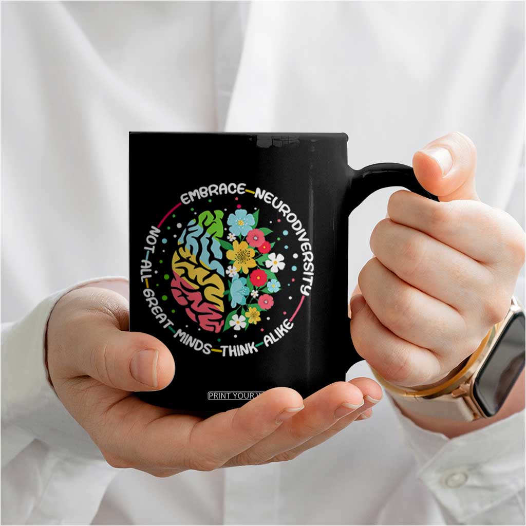 Embrace Neurodiversity Coffee Mug Neurodiverse Brain Autism Awareness ADHD Autistic TS02 Print Your Wear