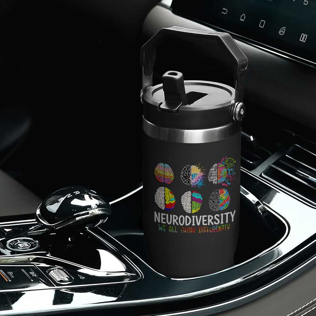 Embrace Neurodiversity Flip Straw Tumbler We All Think Differently TS02 Print Your Wear