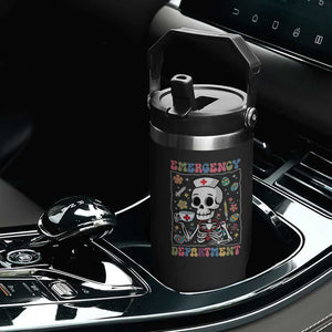 Emergency Department Skeleton Nurse Easter Flip Straw Tumbler ER Nursing Room TS02 Print Your Wear