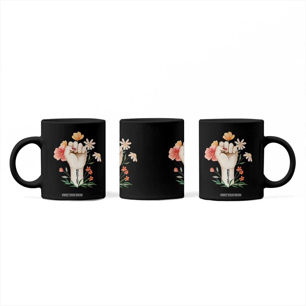 Empowered Women Coffee Mug Resist Raised Fist Retro Boho TS02 Print Your Wear