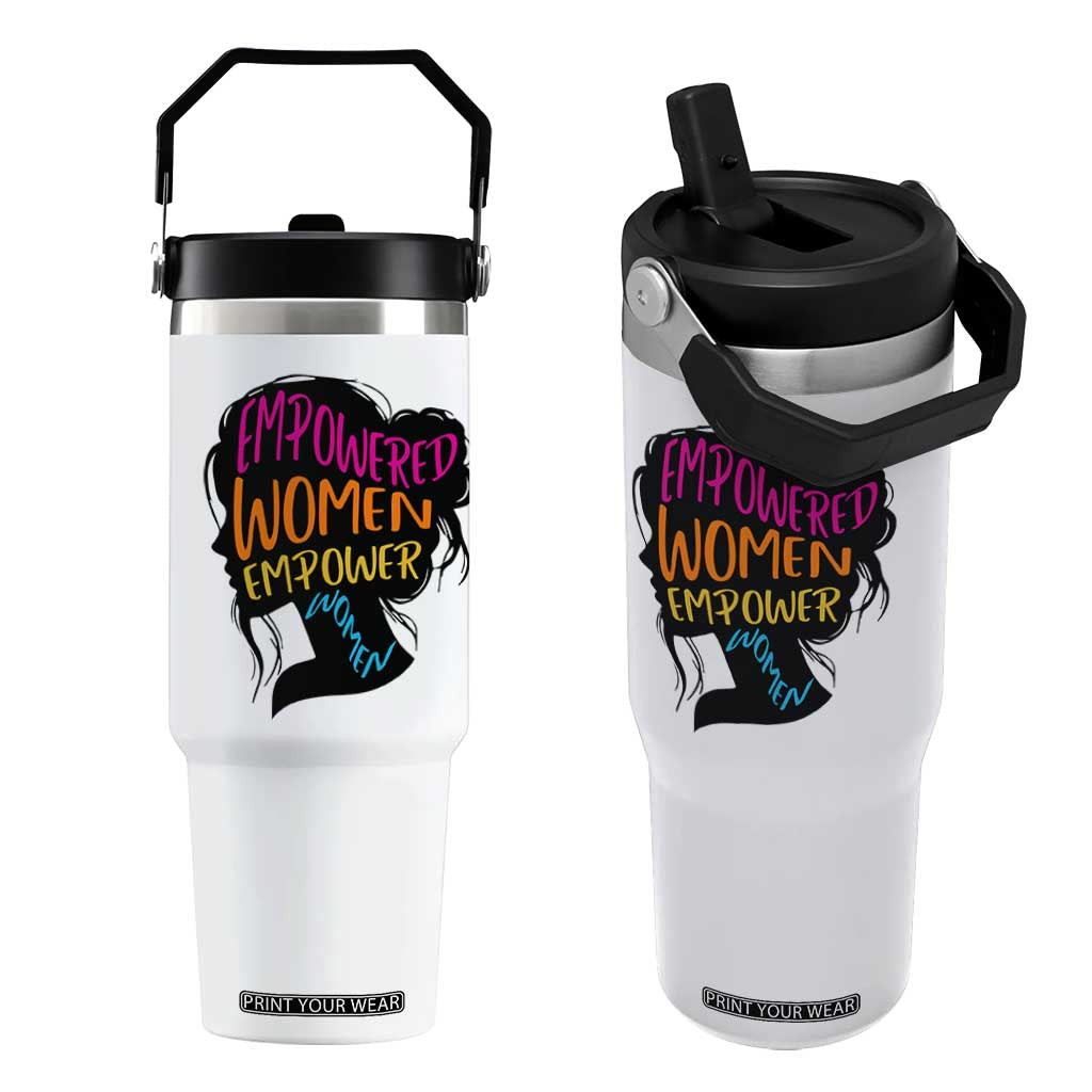 Empowered Women Empower Women Flip Straw Tumbler TS02 One Size: 30 oz White Print Your Wear