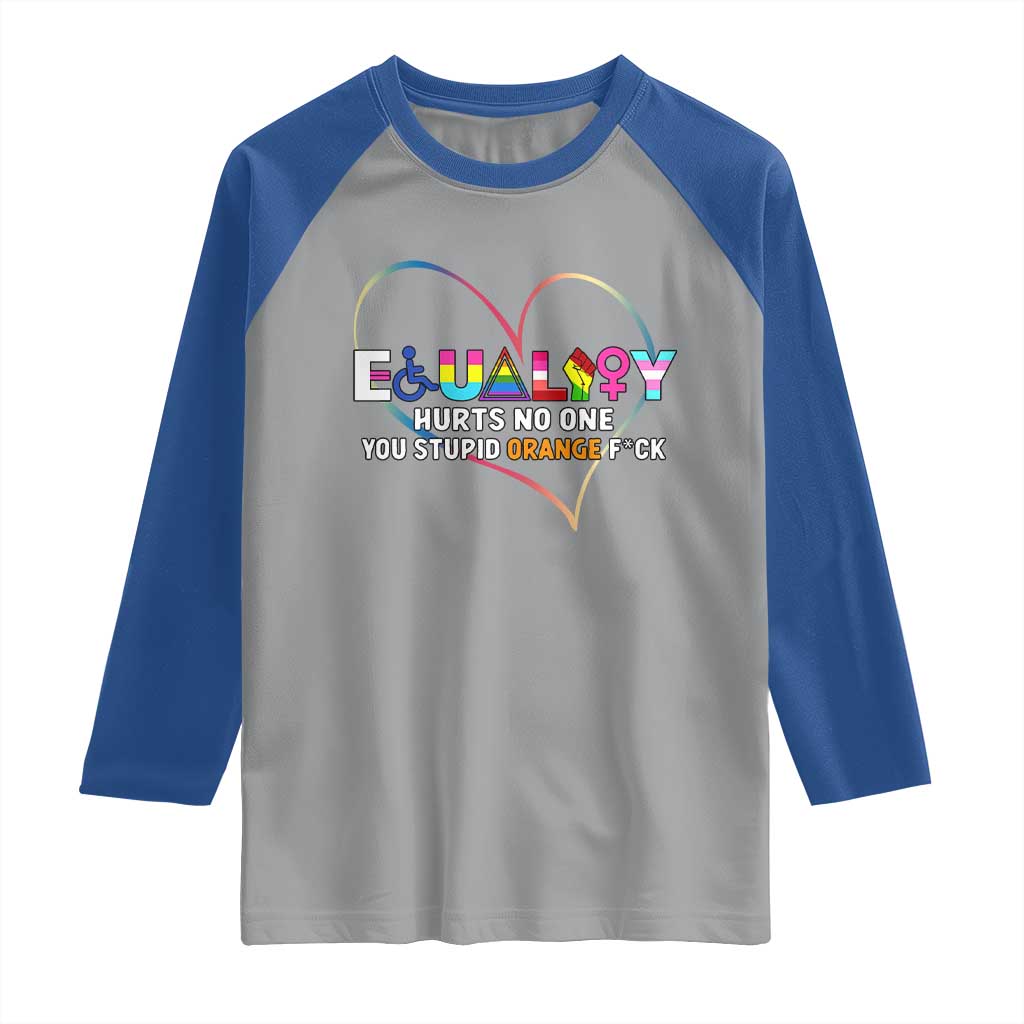 Equality Hurts No One You Stupid Orange Fuck Raglan Shirt TS11 Sport Gray Royal Print Your Wear
