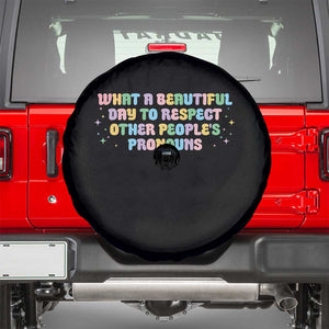 Equality Pride Spare Tire Cover Respect Other People's Pronouns LGBT LGBTQ Pride Ally TS10 Black Print Your Wear