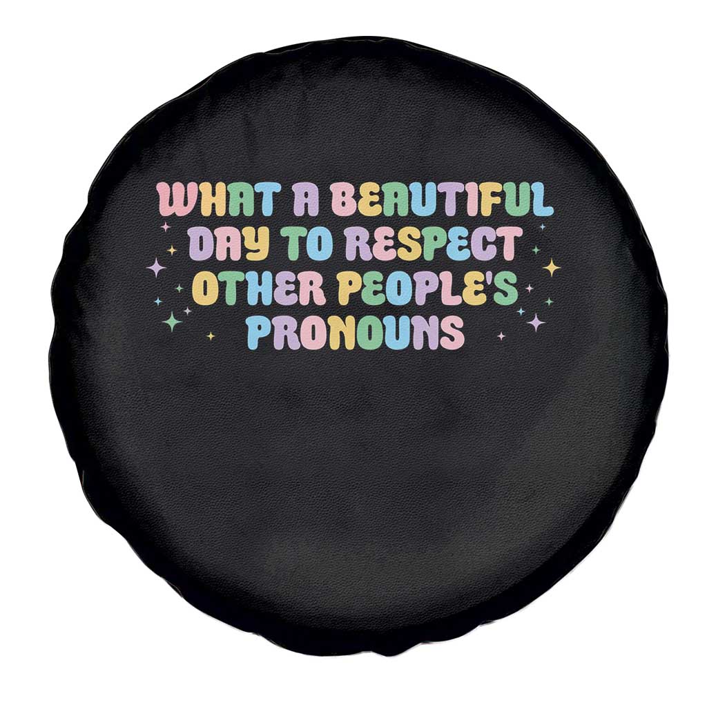 Equality Pride Spare Tire Cover Respect Other People's Pronouns LGBT LGBTQ Pride Ally TS10 Print Your Wear